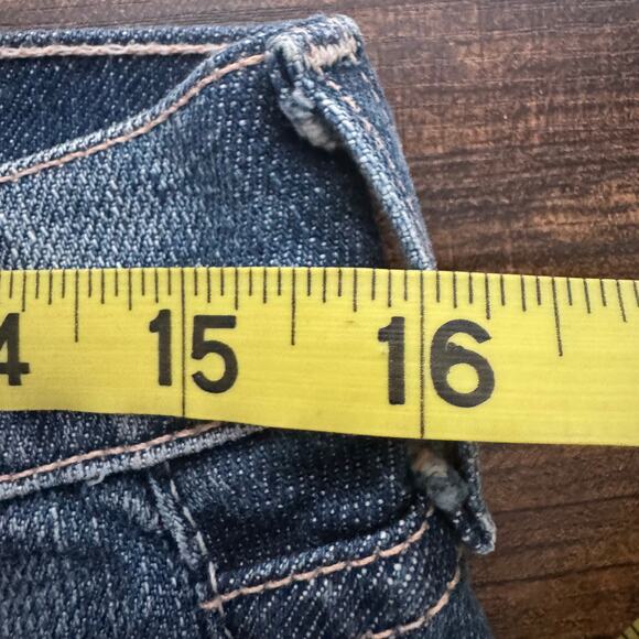 7 For All Mankind Tailorless Dojo Regular Fit Denim Flared Jeans in Lake Blue - Picture 13 of 14